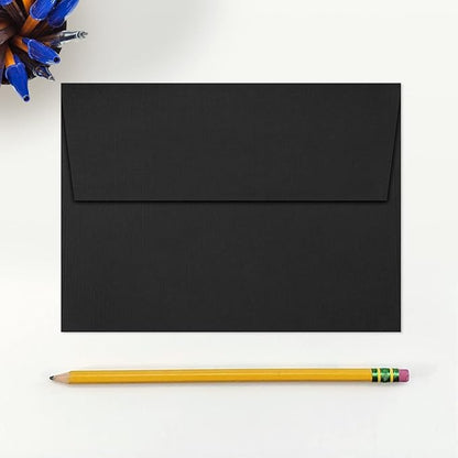 LUXPaper A7 Invitation Envelopes | Peel & Press | 5 1/4" x 7 1/4" | Black Linen | 80lb. Text | 250 Qty