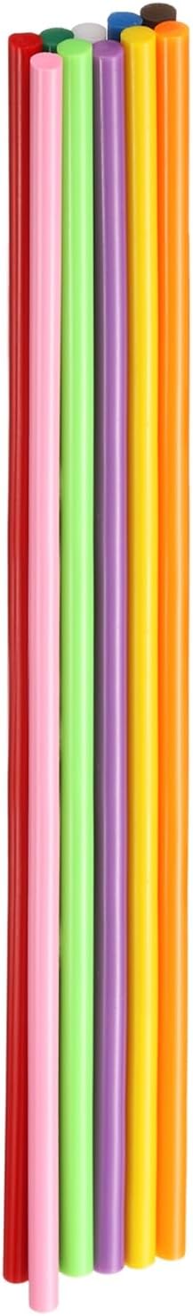 HARFINGTON 10pcs Hot Glue Sticks 0.28" Dia x 11.81" Long EVA Mini Hot Melt Adhesive Glue Stick for Hot Melt Gun Wood Plastic Glass Flowers Fabrics Foam, Multicolor