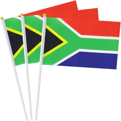 South Africa Flag South African Flag, Small Mini Handheld South Africa Flags on Stick, Ideal for Party Parades Sports Events Patriotic Festival Decorations