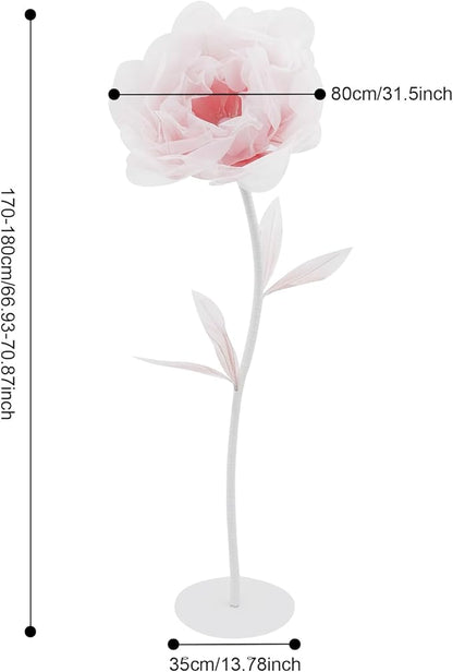 Wedding Giant Electric Artificial Flower, Auto Blooming Artificial Flowers with Lights, Large Peony Electric Flower Decor with Auto Open/Close for Home Wedding Party Decoration, Pink