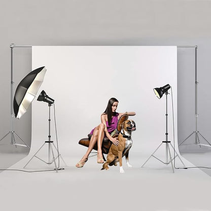 Stainless Steel Backdrop Stand 9.5ftx10ft Photo Stand for Backdrop Video Adjustable Background Support Stands for Portrait & Studio Photography, Photoshoot, Parties, Baby Shower, Birthday, Wedding