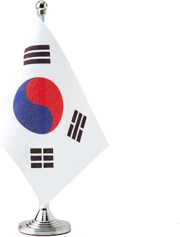 South Korea Flag South Korean Flags, Small Mini South Korean Desk Flag, Used for Table Office Classroom Home Patriotic Events Decorations