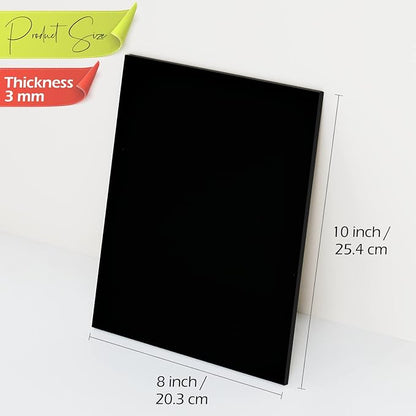 5 Pack 8x10 Inch Black Acrylic Signs Blanks, DIY 8x10 Blank Black Acrylic Sheet Sign 1/8 inch Thick for Wedding Party Table Sign, Wood Stand Not Included