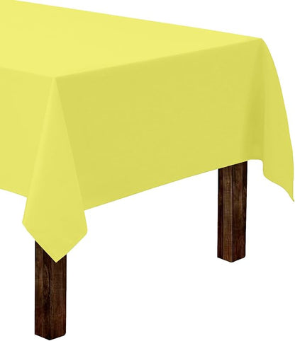 Gee Di Moda Rectangle Tablecloth - 60 x 102 Inch Yellow Table Cloth for 6 Foot Rectangle Table - Heavy Duty Washable Fabric - for 6 Ft Buffet Table, Holiday Party, Dinner, Wedding & Baby Shower