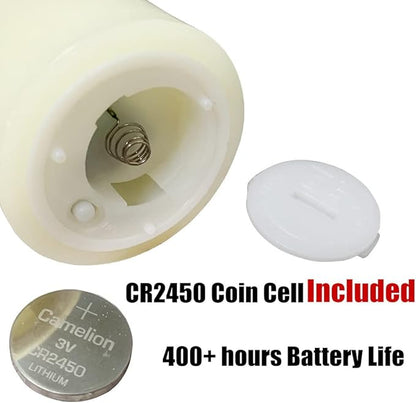 Eywamage Timer Flameless Votive Candles 2 inch x 3 inch , Flickering Small LED Pillar Candles Batteries Included, Ivory Christmas Home Decor 6 Pack with 5 hours timer