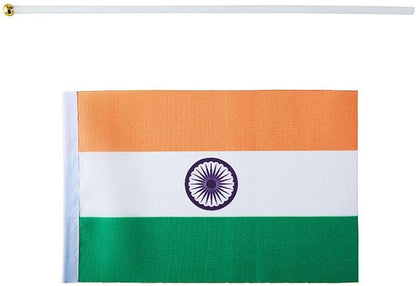 India Flag Indian Flag, Small Mini Handheld India Flags on Stick, Ideal for Party Parades Sports Events Patriotic Festival Decorations