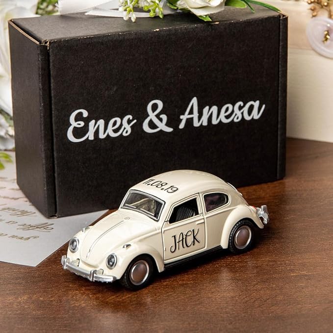 callie Personalized Wedding Decor, Custom Cute Wedding Car Model with Name and Date, Wedding Decorations for Home Party-Wedding Car Decorations, Wedding Party Gift for Ring Bearer Groomsmen Guests