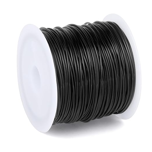 49FT Jewelry Wire 18 Gauge Tarnish-Resistant Copper Beading Wires Roll Bulk for DIY Crafts Jewelry Making, Black Wire