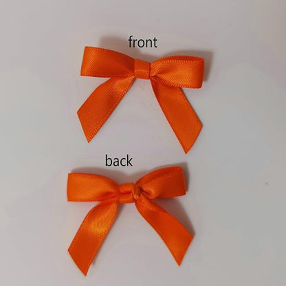 50pcs 1-1/2" Mini Orange Satin Ribbon Bows Without Twist Ties for Crafts Gift Wrapping Packing Christmas Decoration (Orange)