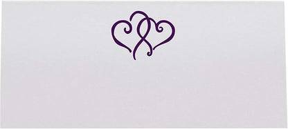 Linked Hearts Printable Place Cards, Eggplant (Choose Color), Set of 150 (25 Sheets), Laser & Inkjet Printers - Wedding, Party, Dinner, and Special Events - Made in the USA