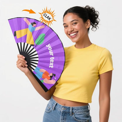 Custom Fans with Your Photo/Text - Personalized Folding Hand Fan for Line Dancing, Weddings, Parties | Decorative Gift for Women, Church Events & Dance Performances (20, 13 Inch)