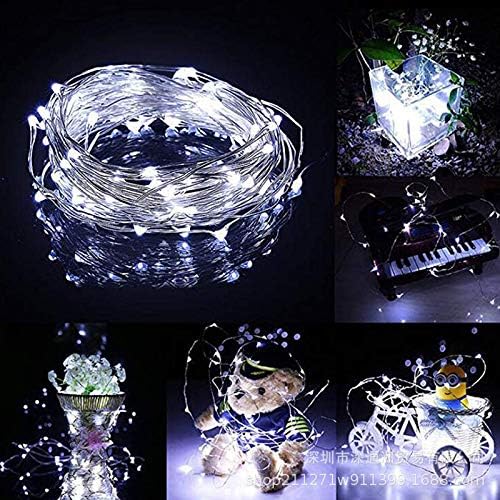 24 Pack Fairy Lights Battery Operated [3 Modes] 7ft 20 LED Mini Twinkle String Lights Waterproof Silver Wire Firefly Starry Lights for Wedding Party Mason Jars Christmas Decorations, Cool White