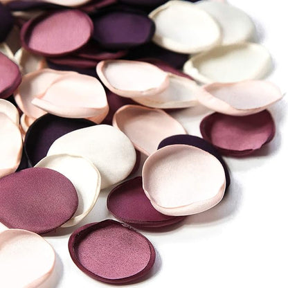 Floroom 300pcs Rose Petals Plum Fake Faux Silk Flower Petals for Wedding Flower Girl Basket Aisle Runner Scatter Dinner Table Centerpieces Party Confetti Bridal Shower Romantic Night Favors Decoration