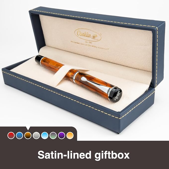 Conklin Duragraph Fountain Pen Amber - Stub Nib, Premium Writing Instrument for Calligraphy & Signatures