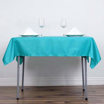 Efavormart 54x54 Turquoise Wholesale Linens Seamless Polyester Square Linen Tablecloth for Wedding Banquet Party Restaurant