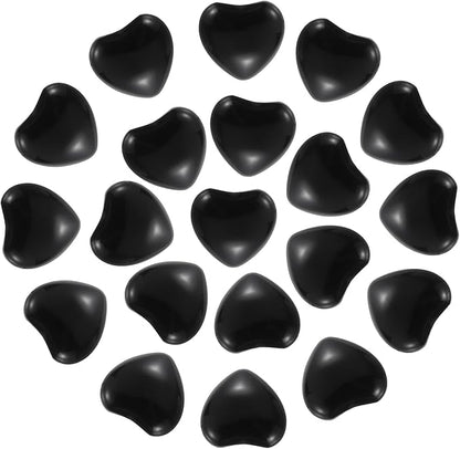 PATIKIL 20 Pcs Natural Heart Shaped Crystal Stone, 0.6 Inch Mini Polished Love Gemstone Crystal, Pocket Rock Engraved Worry Stones for Women Gifts Meditation, Black