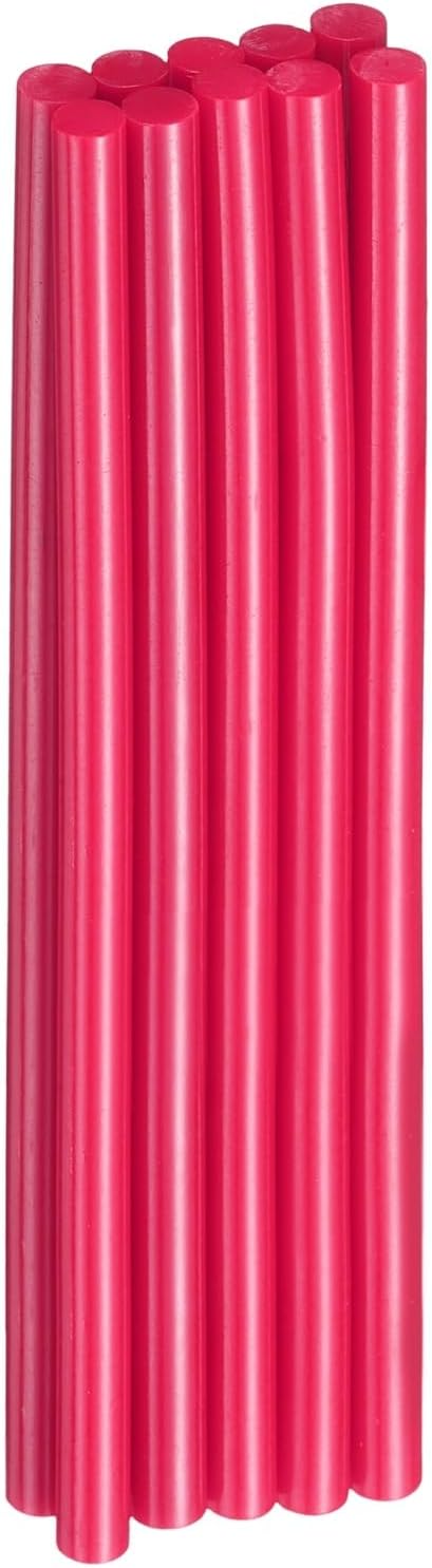 HARFINGTON 10pcs Hot Glue Sticks 0.28" Dia x 5.91" Long EVA Mini Hot Melt Adhesive Glue Stick for Hot Melt Gun Wood Plastic Glass Flowers Fabrics Foam, Rose Red