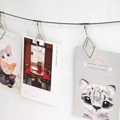 TFu Wall Hanging Photo Display, DIY Picture Photo Frame String with 12 Clips for Hanging Photos Notes and Artworks …