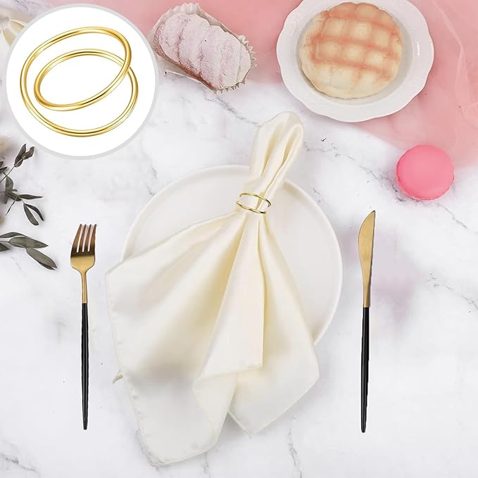 Gold Napkin Rings-24 PCS Metal Spiral Napkin Rings(Spiral) Napkin Holders Buckles for Family Dinner, Wedding, Party,Table Decorations