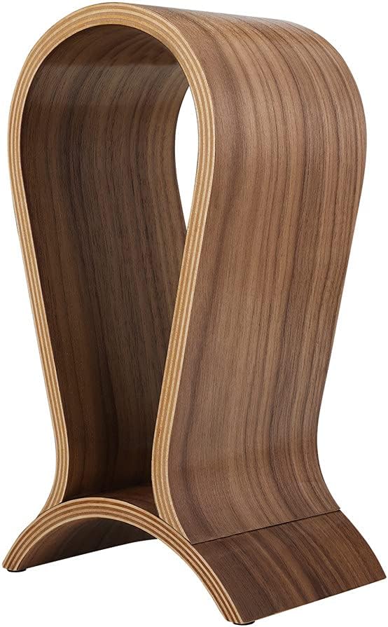 Headphone Stand Wood, Headset Stand for Desk, Walnut Gaming Headphone Holder Compatible for Sennheiser, Bose, Beats, Razer, AKG, Airpod Max, HyperX, Sony PS4 et.