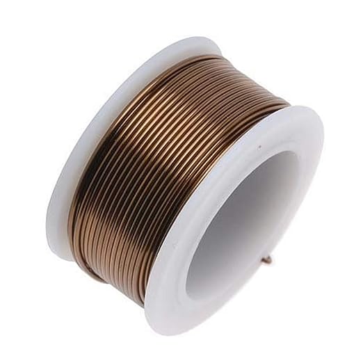 The Beadsmith Wire Elements Craft Wire – Tarnish Resistant, Soft Temper, Round, Vintage Bronze Color – 0.81mm, 20 Gauge, 10 Yard Spool – Jewelry Making, Wire Wrapping, Floral, & Other DIY Crafts