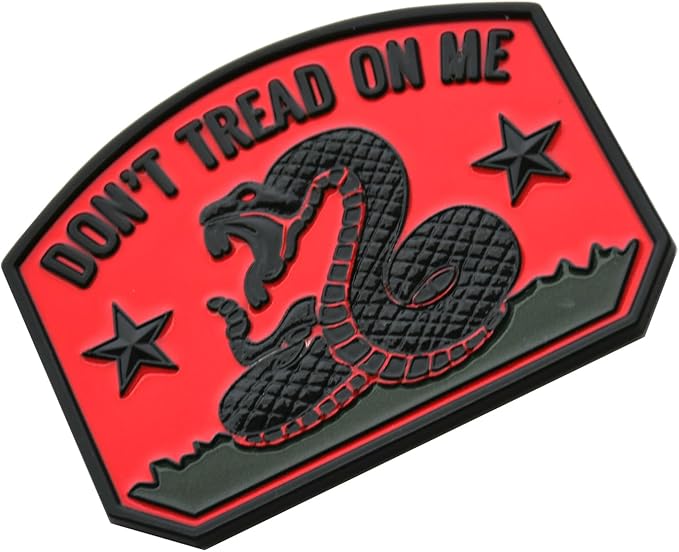 1x Gadsden Flag Rattlesnake Car Emblem 3D Decal Sticker with Don't Tread ON ME Slogan Fit for Car Truck Motorcycle Window Door and Flat Surface (Black Red)