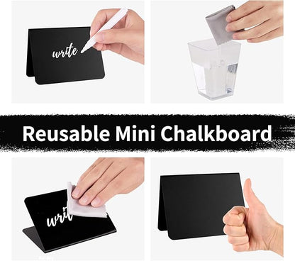 20 Pack 4"x3"Mini Chalkboard Signs for Chalk Sign for Food - Party - Buffet - Table Sign Chalkboard - Wedding - Bakery - Small Chalkboard Sign - Mini Chalkboard Signs for Food