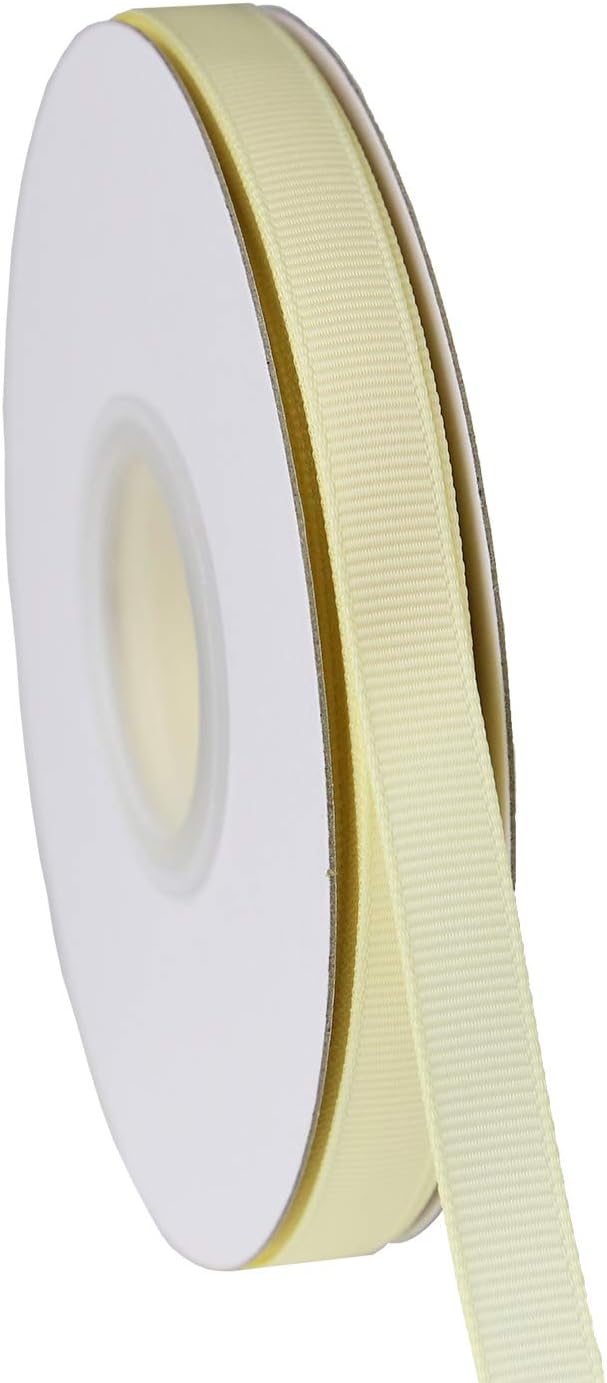 ITIsparkle 3/8" Inch Grosgrain Ribbon 50 Yards-Roll Set for Gift Wrapping Scrap Books Party Favor Hair Braids Baby Shower Decoration Cake Decoration Floral Arrangement Craft Supplies, Ivory Ribbon