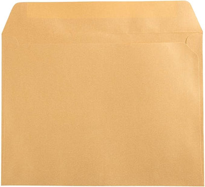JAM PAPER 9 x 12 Open End Catalog Metallic Envelopes - Gold Stardream - 50/Pack