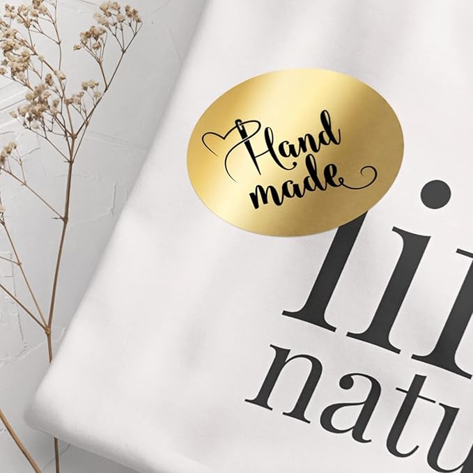 Custom Business Logo Stickers, Personalised Logo Labels - Any Shape, Waterproof, Perfect for Branding & Packaging. Glossy Finish (Golden Lustre)