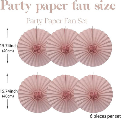 Pink Birthday Decorations,DIY Pink Paper Fans Hanging Decoration ,Party Supplies Party Fans 16in, Pink Christmas,Wedding Graduation Events Accessories 30 Color DIY Set (Baby Pink)