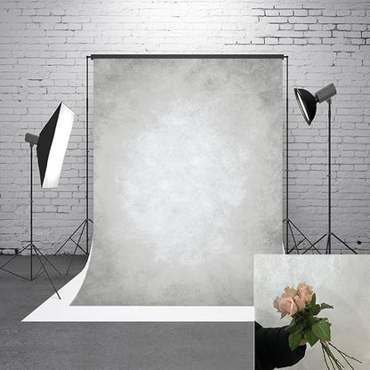 5x7ft Grey Portrait Photography Backdrops Solid Texture Abstract Photo Background for Photoshoot
