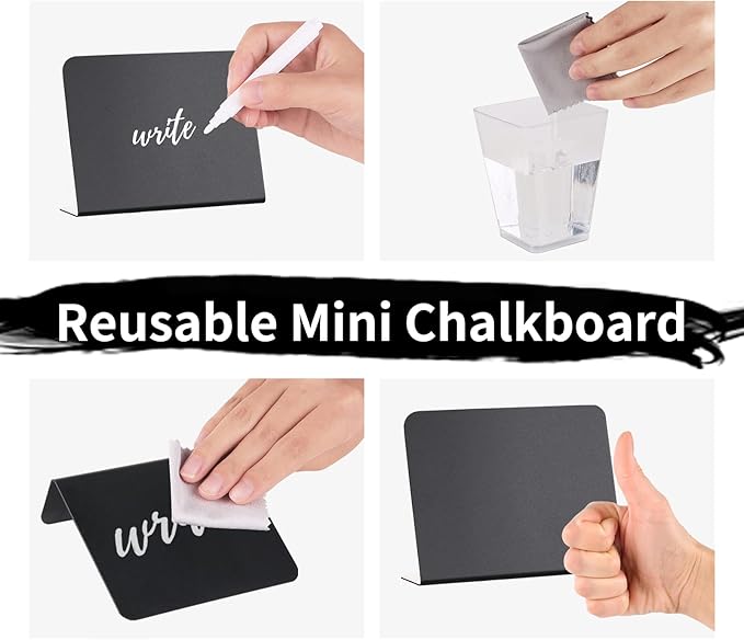 20 Pack Mini Chalkboard Signs - 4"x3" Food & Party Table Signs - Wedding & Bakery