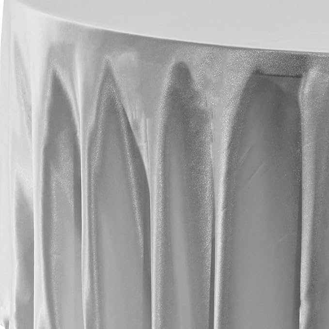 fani 6 Pack 120 Inch Sliver Round Tablecloth - Premium Silky Satin Tablecloth Overlay Smooth Fabric Table Cover Linens, Table Decoration for Wedding Party Banquet Events Restaurant Kitchen Dining