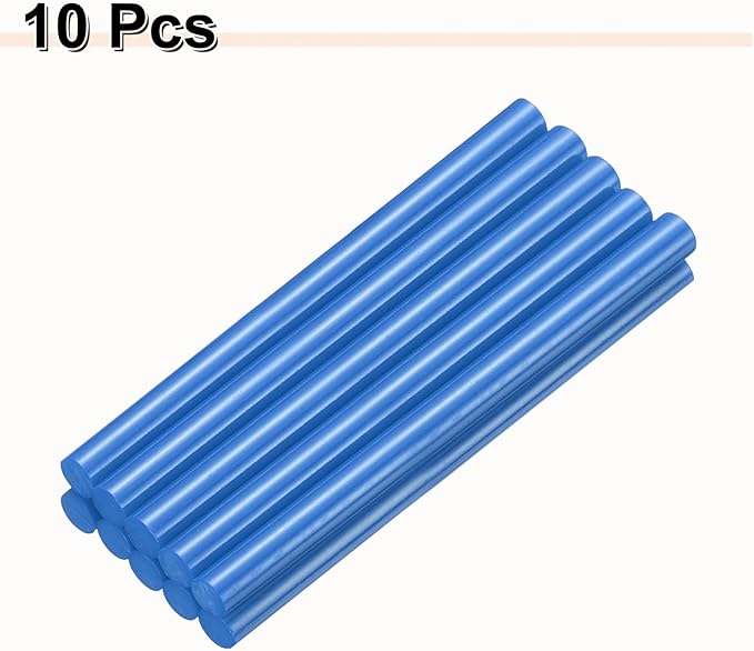 HARFINGTON 10pcs Hot Glue Sticks 0.43" Dia x 5.91" Long EVA Mini Hot Melt Adhesive Glue Stick for Hot Melt Gun Wood Plastic Glass Flowers Fabrics Foam, Blue