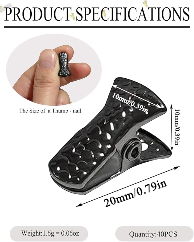 40-Pack Small Alligator Clips with Steel Core & Non-Slip Silicone| Multipurpose Clips for Delicates, DIY Crafts, Office & Home(Deep Black+Black)