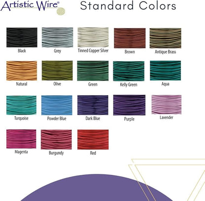 Artistic Wire, 18 Gauge Tarnish Resistant Colored Copper Craft Wire, Powder Blue, 10 yd