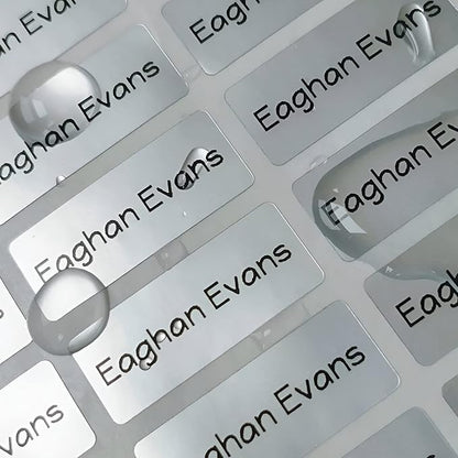 Custom Logo Stickers for Business, Personalised Logo Labels - Any Shape, Waterproof, Glossy (Silver Matte)