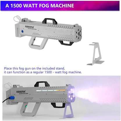Smoke Gun for Party, 1500W Handheld Fog Machine Cannon with Color - Changing Lights, Perfect for Spooky Halloween, Stage Shows and Club Night