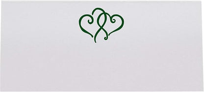 Linked Hearts Printable Place Cards, Hunter Green (Choose Color), Set of 150 (25 Sheets), Laser & Inkjet Printers - Wedding, Party, Dinner, and Special Events - Made in the USA