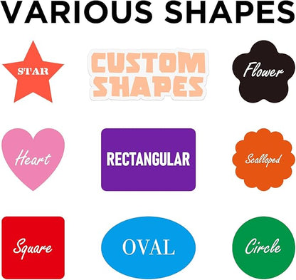 Custom Stickers - Personalized Labels, Customized Stickers with Any Design Image Logo Text, 100 Labels (Scalloped, 4"x4")
