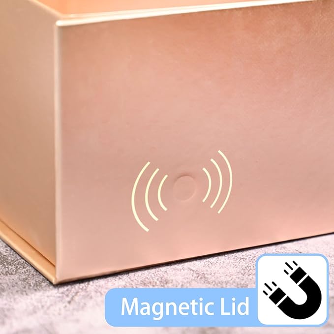 LIFELUM Large Gift Box 2 Pack 13.85 x 8.35 x 4.45 Rose Gold Gift Box with Magnetic Lid Bridesmaid Proposal Gift Boxes for Presents Contains Card, Ribbon, Shredded Paper Filler
