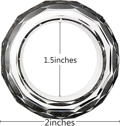 Crystal Napkin Ring Holders - 2 Inch Set of 12, Table Party Wedding Set Christmas Decorations for Dinner