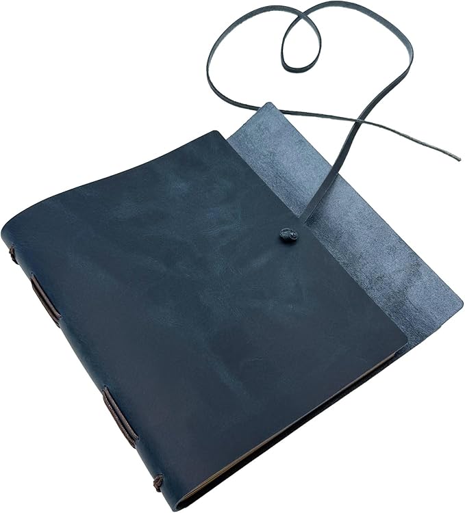 Large Notebook Journal - Genuine Leather Journals for Writing A4 Size Diary 8x10 Inch, Notepad For Women and Man, Gifts,Work,Travel Dark Blue