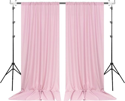 Pink Backdrop Curtain for Parties Rod Pocket Pink Curtains Photography Backdrop Drapes Privacy Fabric Decoration for Birthday Party Wedding Baby Shower Home Decor, 5ft x 10ft, 2 Panels