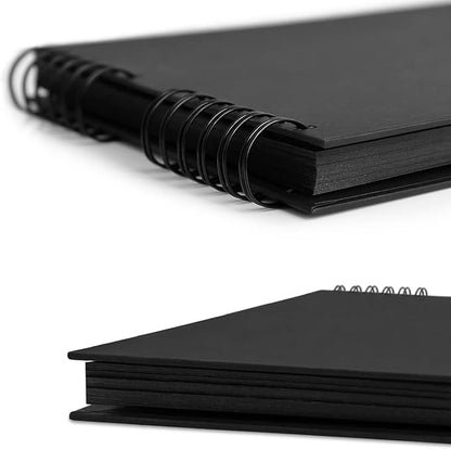 INNOCHEER Photo Album - Self Adhesive 80 Black Pages, Large Scrapbook Wedding Guest Book for DIY Anniversary Travel Memory Scrapbooking (Black 8X12)