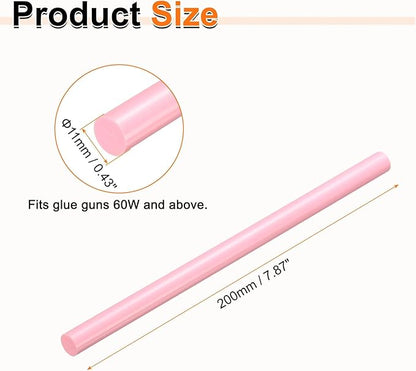 HARFINGTON 10pcs Hot Glue Sticks 0.43" Dia x 7.87" Long EVA Mini Hot Melt Adhesive Glue Stick for Hot Melt Gun Wood Plastic Glass Flowers Fabrics Foam, Pink