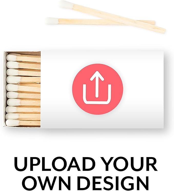 Weddingstar Matchboxes Stickers for Wedding or Event - Upload Your Own Design - Pack of 50 White