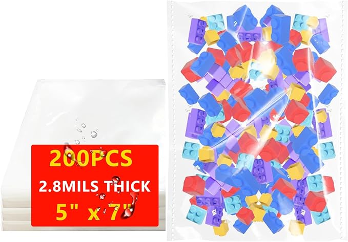 5x7 Inches 200 Pcs Self Sealing Cellophane Bags Clear Cookie Bags Resealable Cellophane Self Adhesive for Packaging Gifts Cookies,Favors, Products for Packaging 200 Pieces 5"x7"