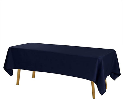 Rectangle Tablecloth 60x102 inch Washable Polyester Fabric Table Cloth for Wedding Party Dining Banquet Decoration（60x102,Navy）